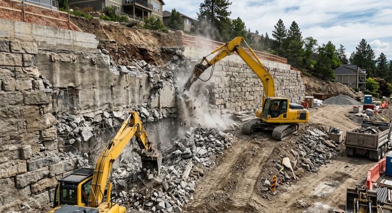 Block Wall Demolition in Bergen County, NJ